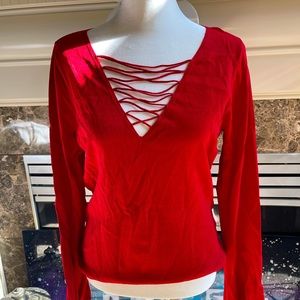 The Limited Lace Up Neckline Top